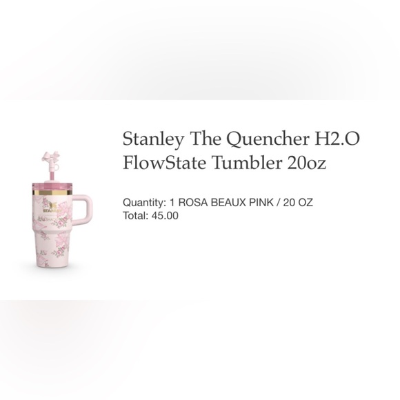 LOVESHACKFANCY X STANLEY Rosa Beaux Pink 20oz Tumbler - Picture 3 of 4